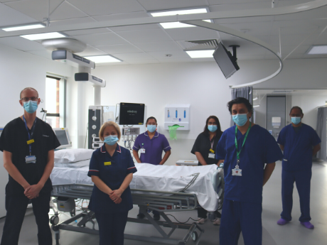 The team at Queen's Hospital Burton's ICU after the unit reopened following refurbishment works