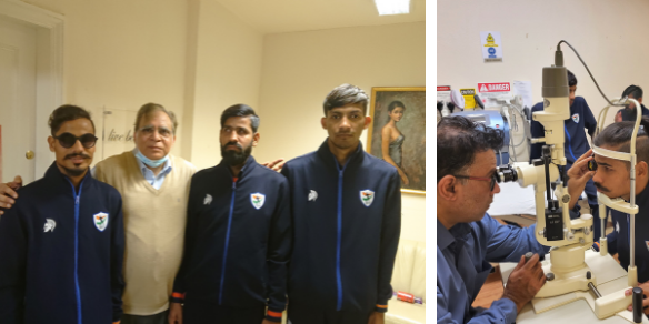 Mr Rohit Sharma and Mr Satish Chawdhary have voluntarily helped three blind footballers